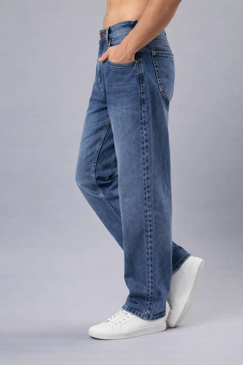 WAZWEAR Men Dark Blue Mid Rise Straight Fit Jeans - Image 9