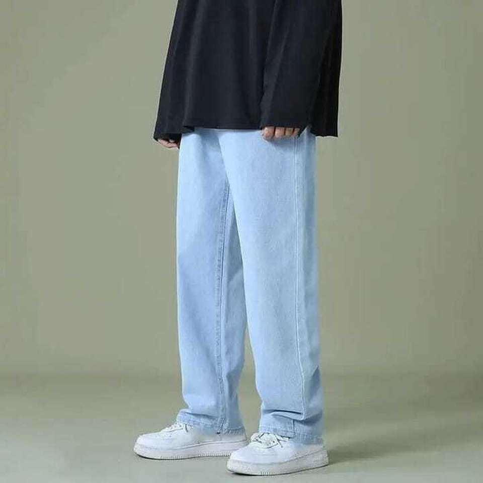 MEIXN Men Loose Fit Mid Rise Light Blue Jeans - Image 9