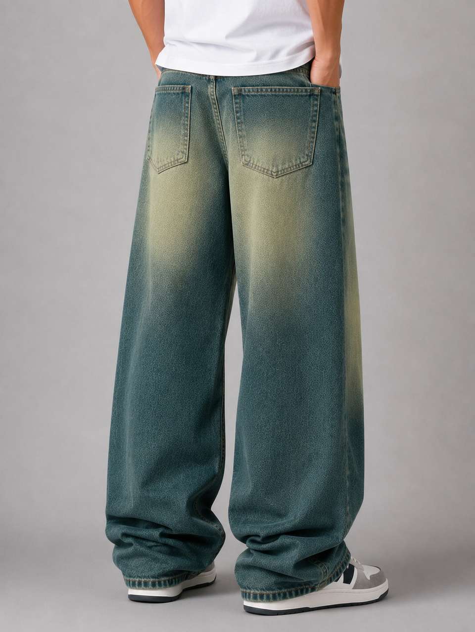 shilppcloset Men Wide Leg Mid Rise Multicolor Jeans - Image 6