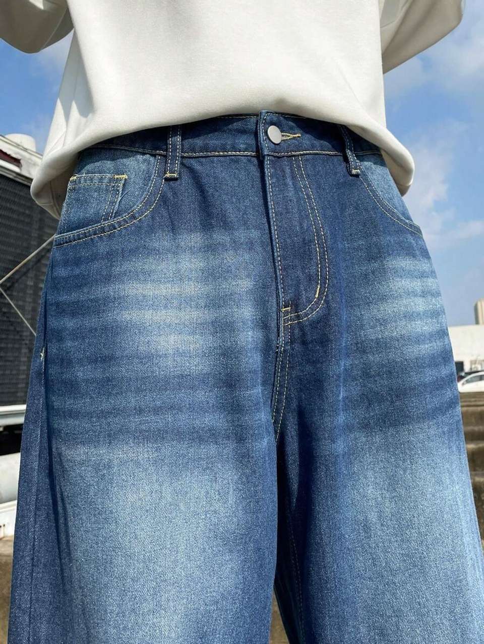 YAMEET Men Dark Blue Jeans - Image 9