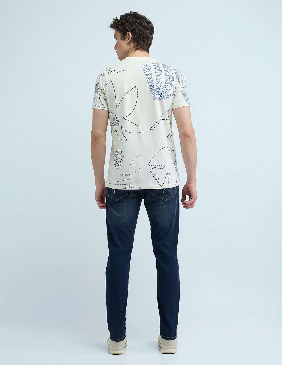FLYING MACHINE Men Slim Mid Rise Dark Blue Jeans - Image 9