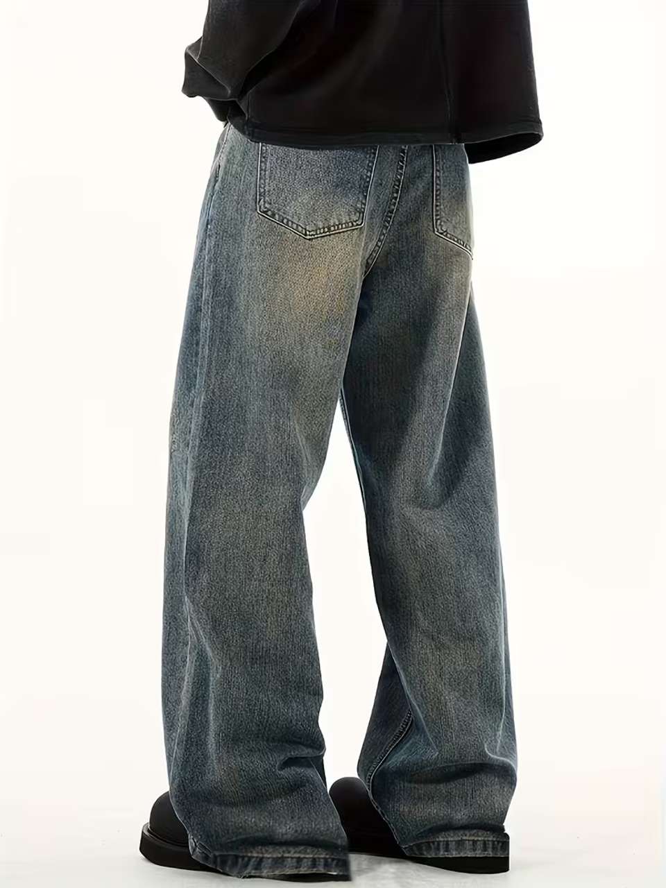 SHRIVAN Men Wide Leg High Rise Multicolor Jeans - Image 6