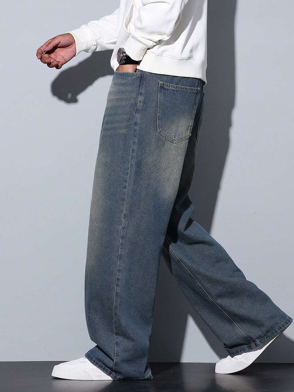 Sky Collection Men Loose Fit Mid Rise Blue Jeans - Image 9