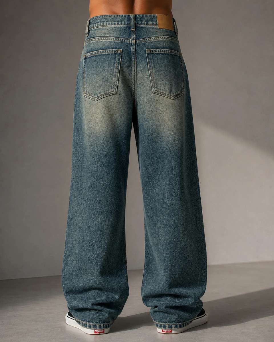 Pratyaya Men Green Baggy Fit Jeans - Image 8
