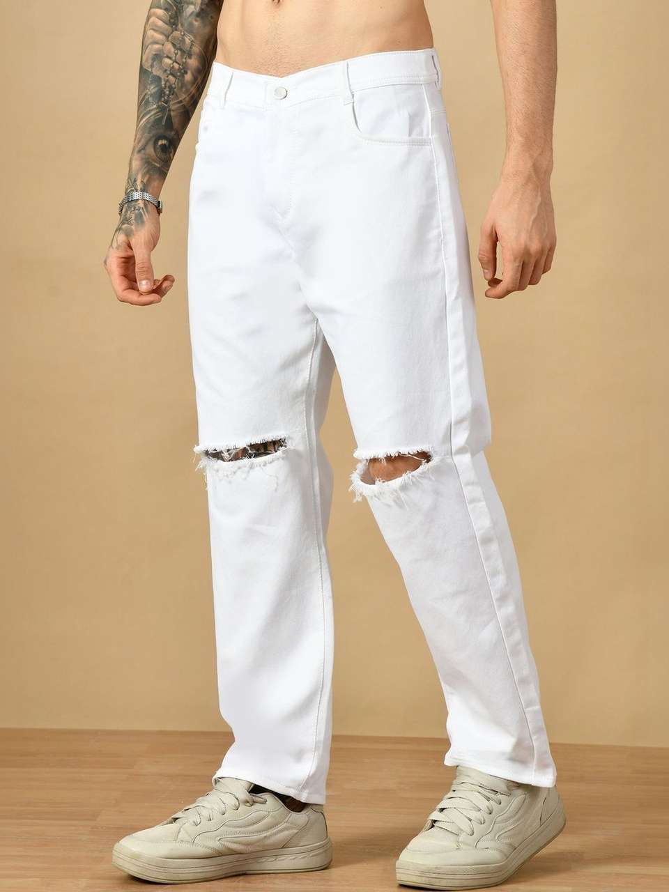 R.Code Men White Mid Rise Jeans - Image 6