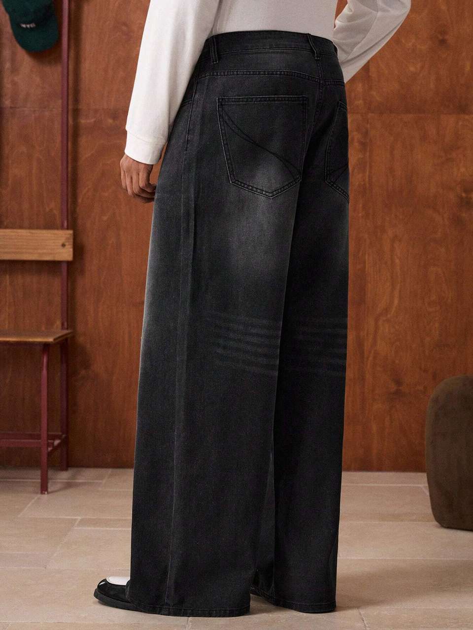 YAMEET Men Loose Fit Mid Rise Black Jeans - Image 7