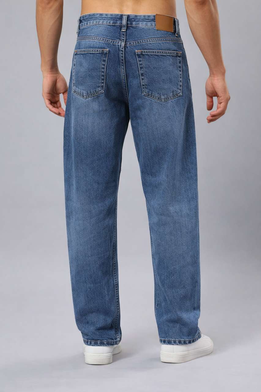WAZWEAR Men Dark Blue Mid Rise Straight Fit Jeans - Image 8