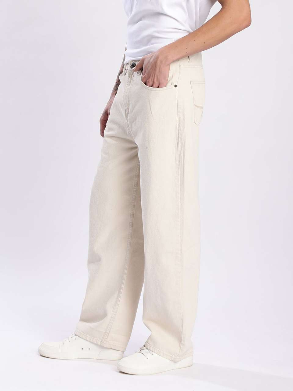 Roadster Loose Fit Men White Jeans - Image 9