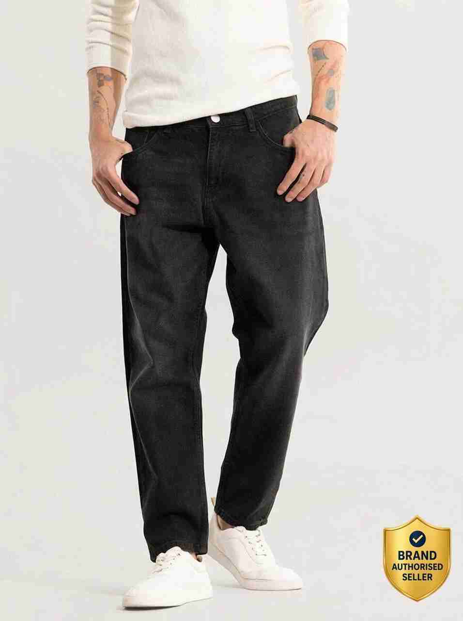 Snitch Men Black Mid Rise Loose Fit Jeans - Image 7