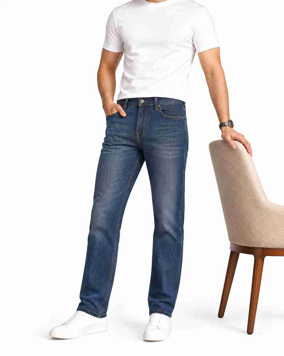 GAURLOOM Men Dark Blue Mid Rise Jeans - Image 8