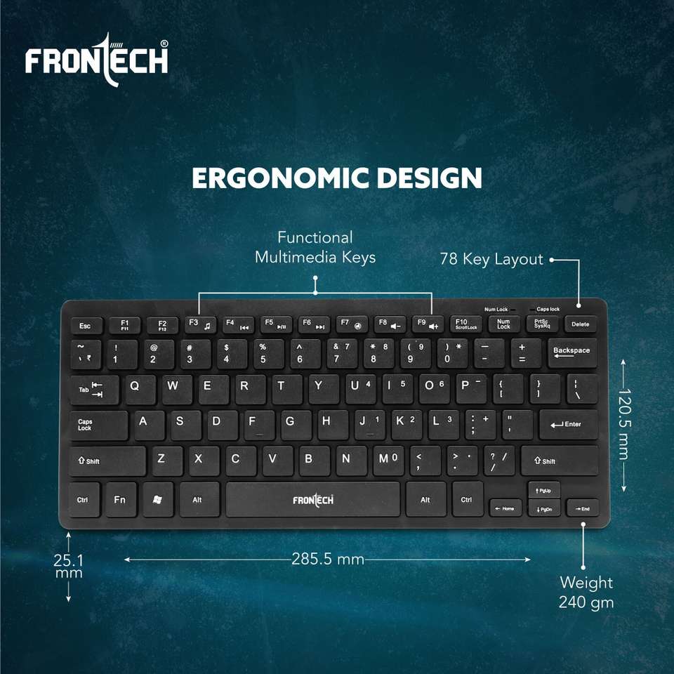 Frontech 78 Keys Wired Mini Keyboard - Image 8