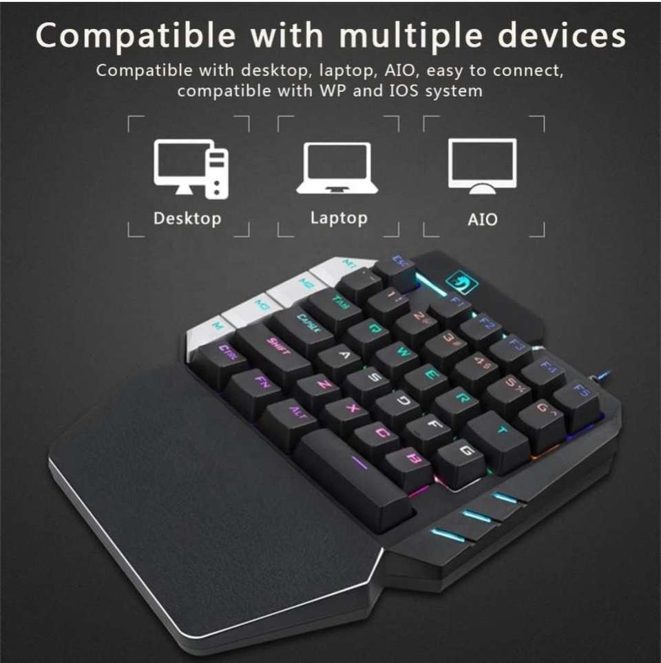 Extreme एक्सट्रीम One Hand Non Mechanical Gaming Keyboard - Image 9