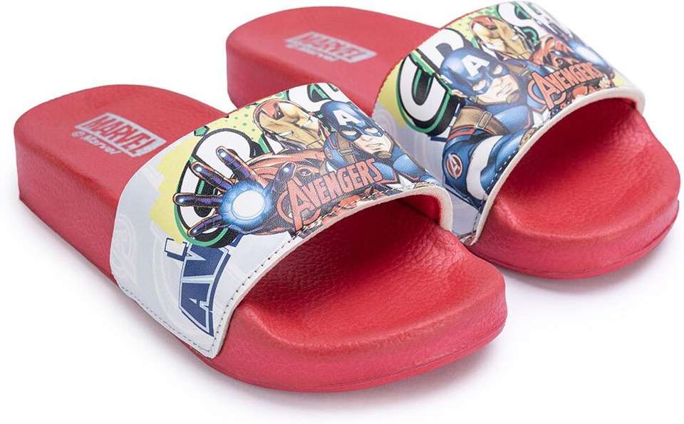 Toothless Avengers Boys Red Slip On Slippers - Image 7