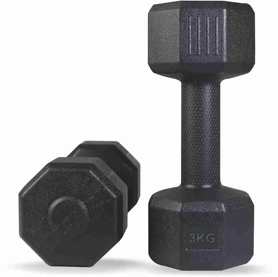 WILORA 3Kg Dumbbell Set with Skipping Rope, Black - Image 2