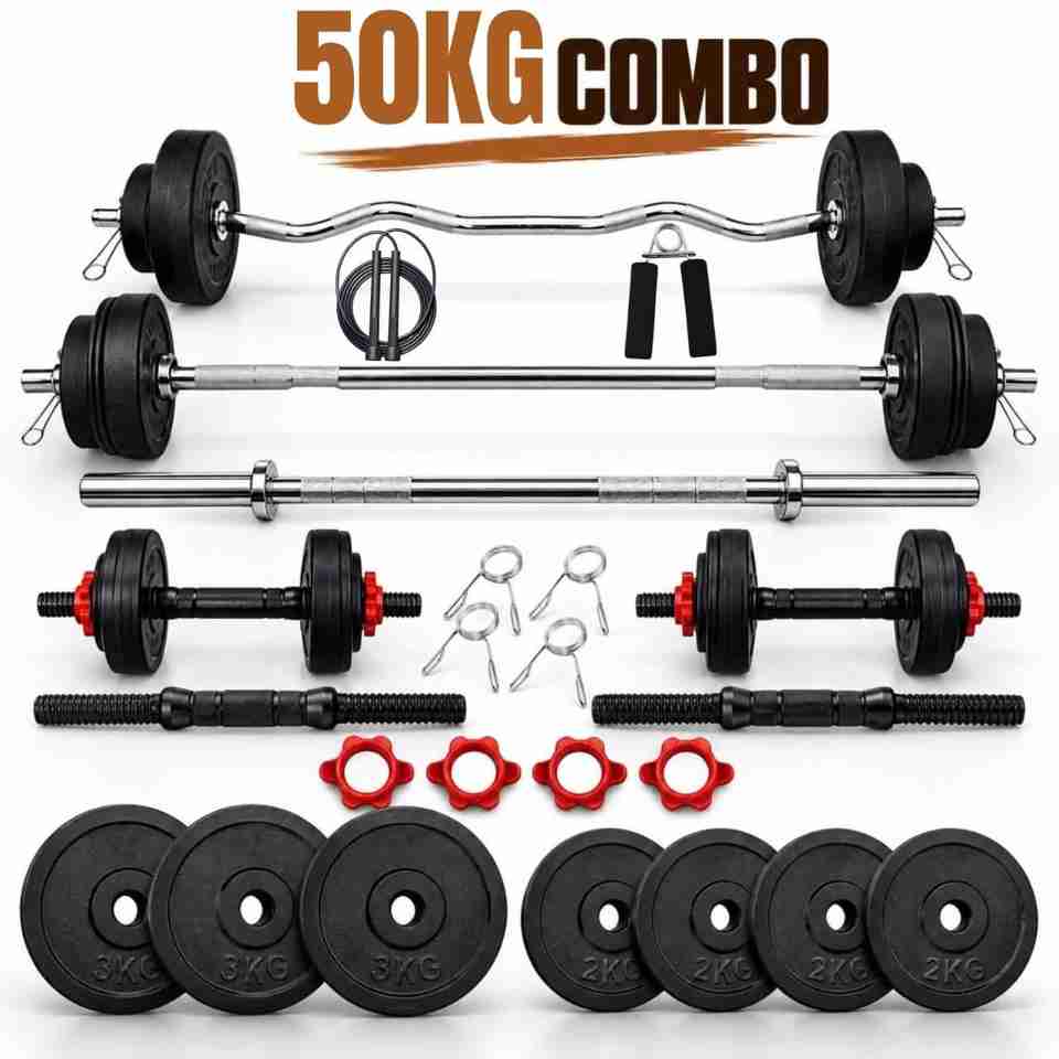 JASMINE FITNESS 50KG PVC Weight Plate Set - Image 2