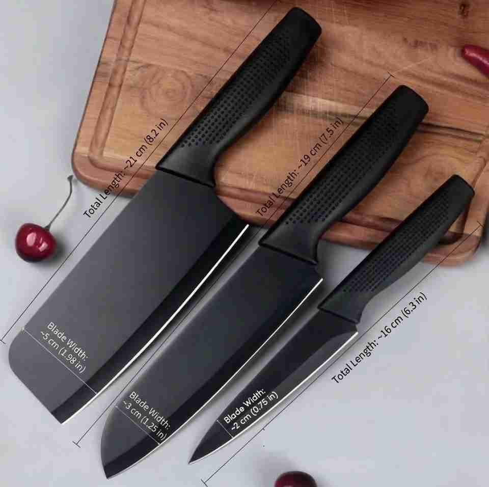 CAZINA Carbon Steel Knife Set (Pack of 3) - Image 8