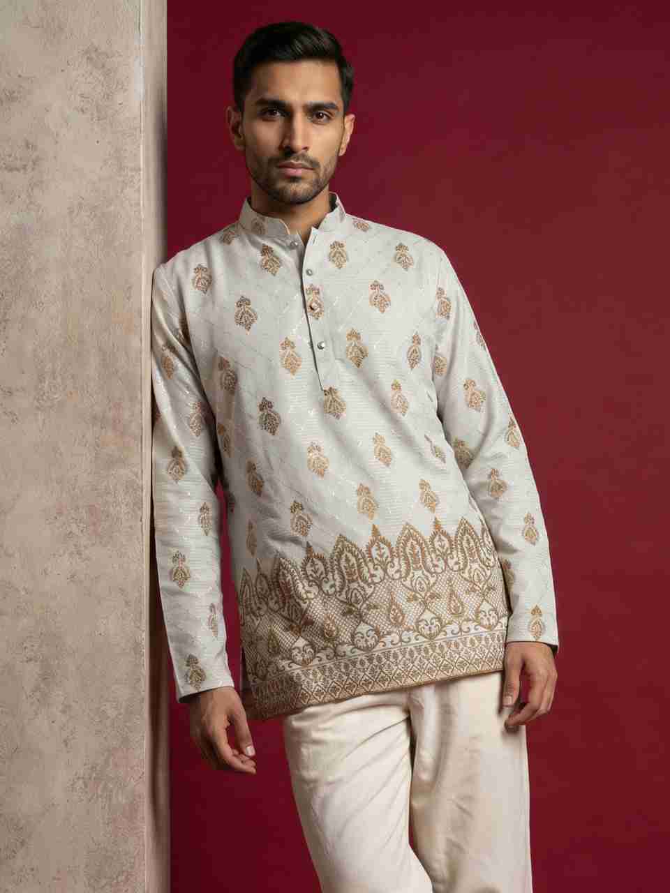 Jompers Men Embroidered Straight Kurta - Image 8