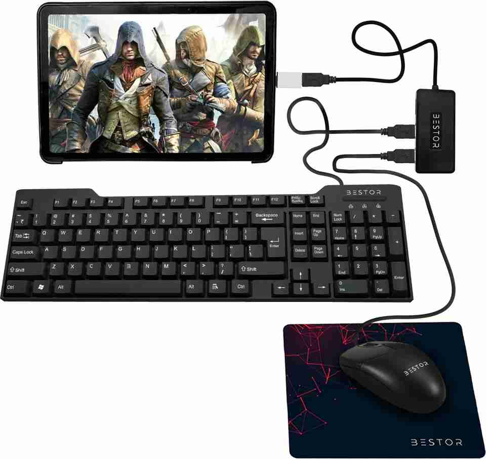 Bestor 5-Piece Combo: Keyboard, Mouse, Mouse Pad Pack of 5 - Image 6