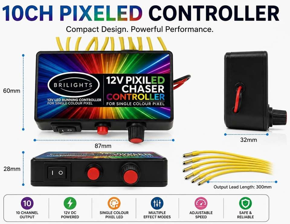 EASTRA LED Running Chaser Controller, 10 Channel, Single Colour - Image 6