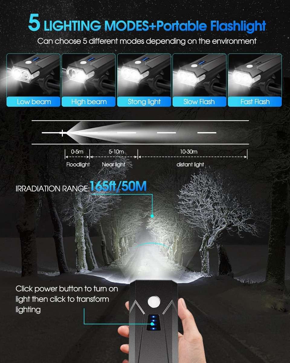 Dark Horse Bicycle 4000 mAh 2*T6 5 Mode 600 LM 120 DB - Image 8