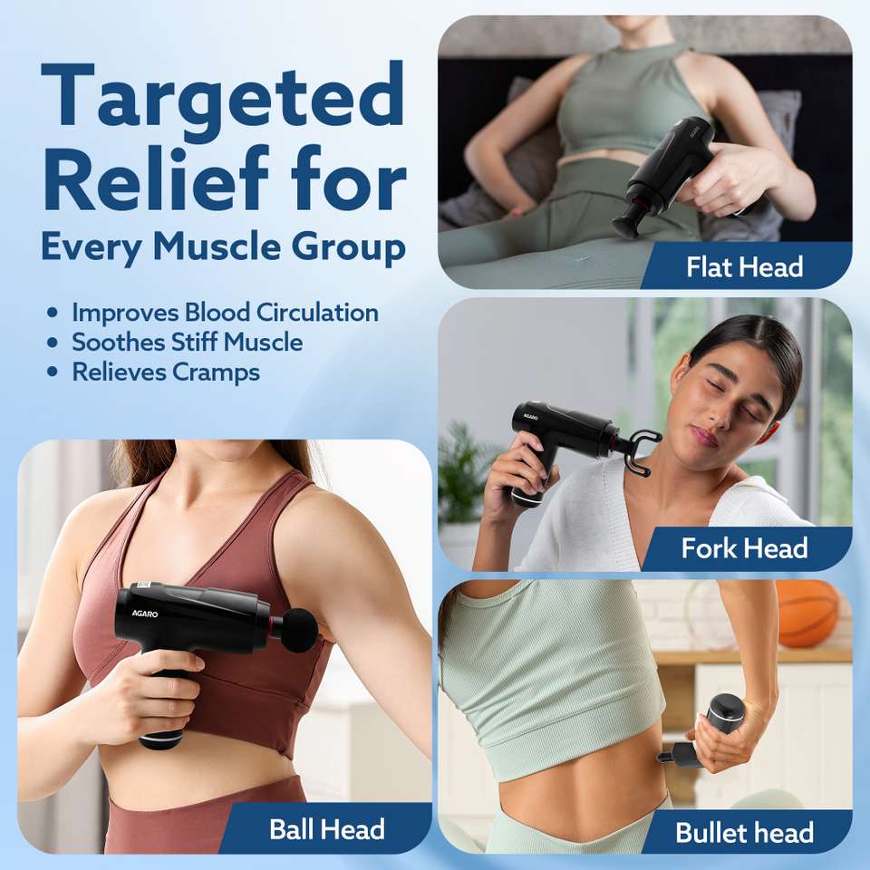 AGARO Primo Gun Massager 4 Heads 6 Speed - Image 8