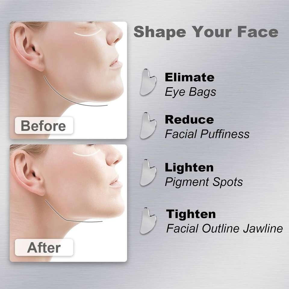 AJRO Gua Sha Steel Beauty Tool - Image 9