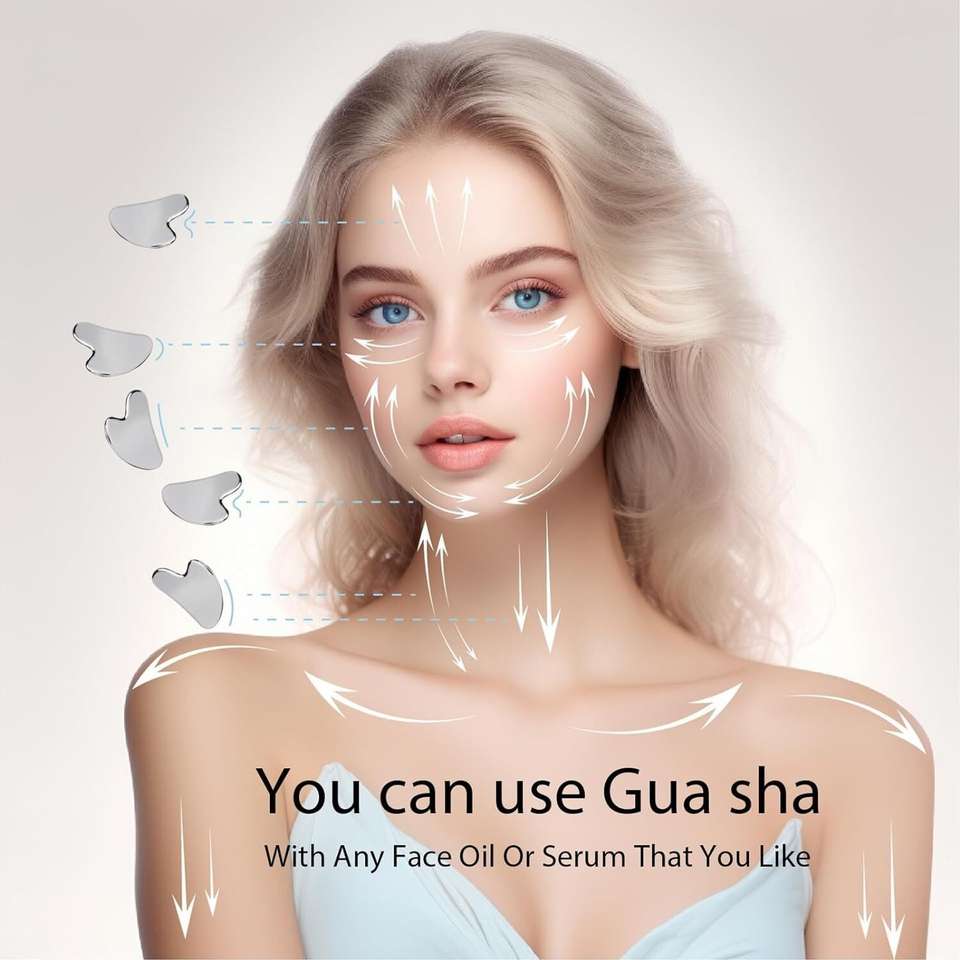 AJRO Gua Sha Steel Beauty Tool - Image 8