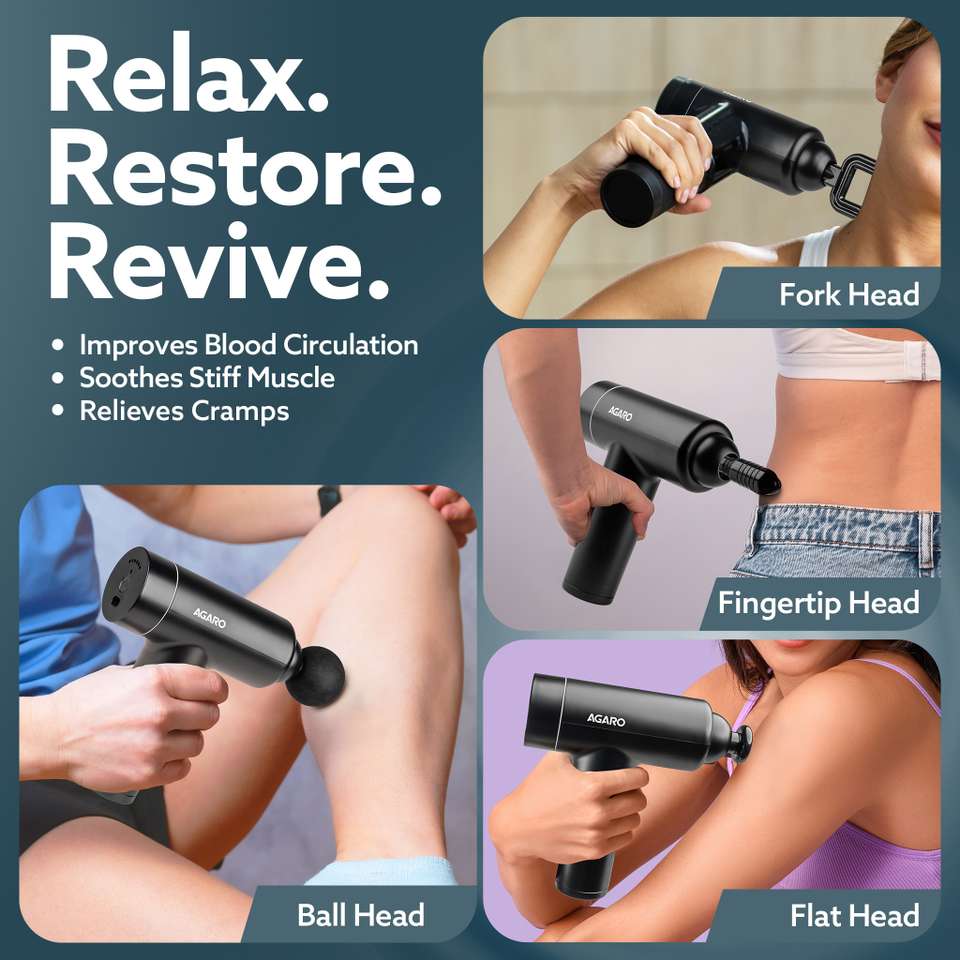 AGARO Regal Gun Massager, 4 Heads, 6 Speed - Image 8