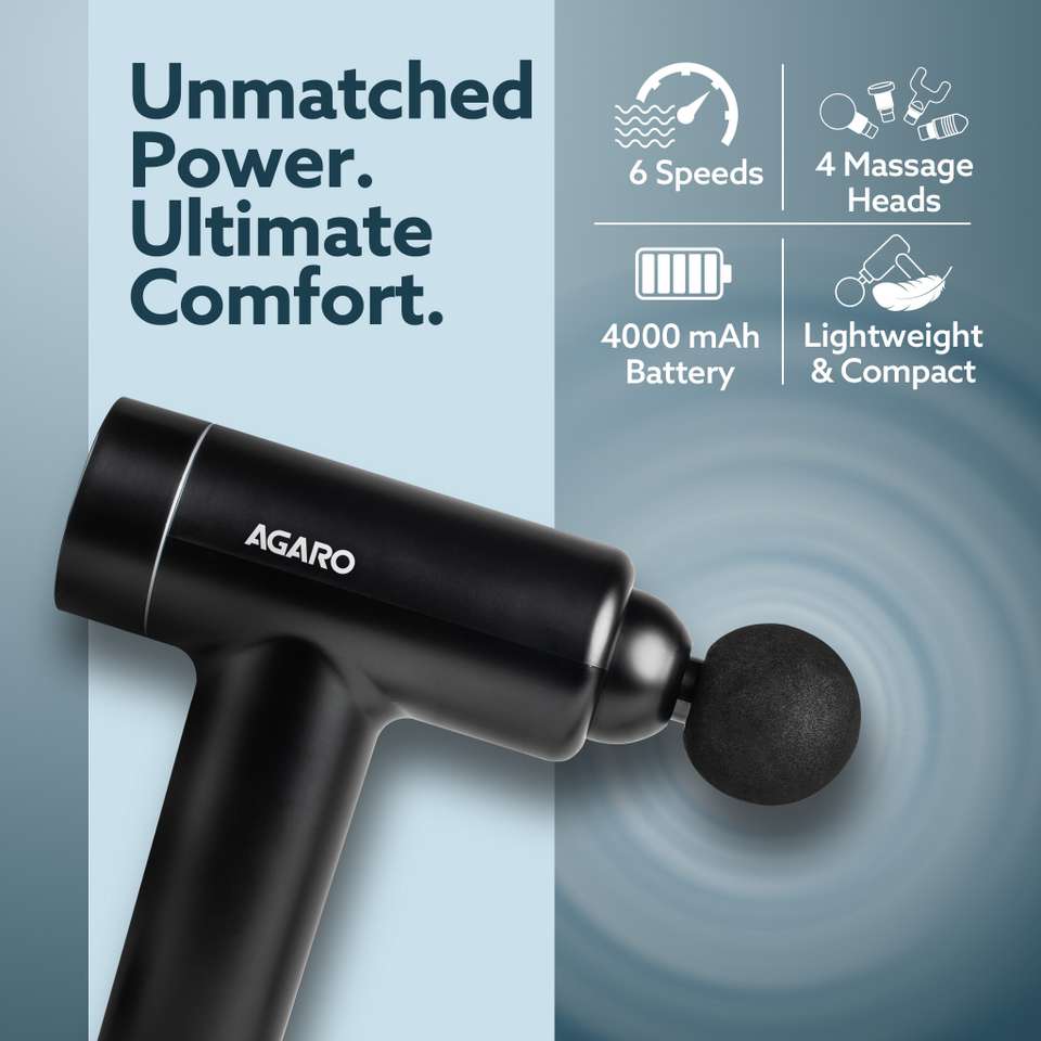 AGARO Regal Gun Massager, 4 Heads, 6 Speed - Image 7