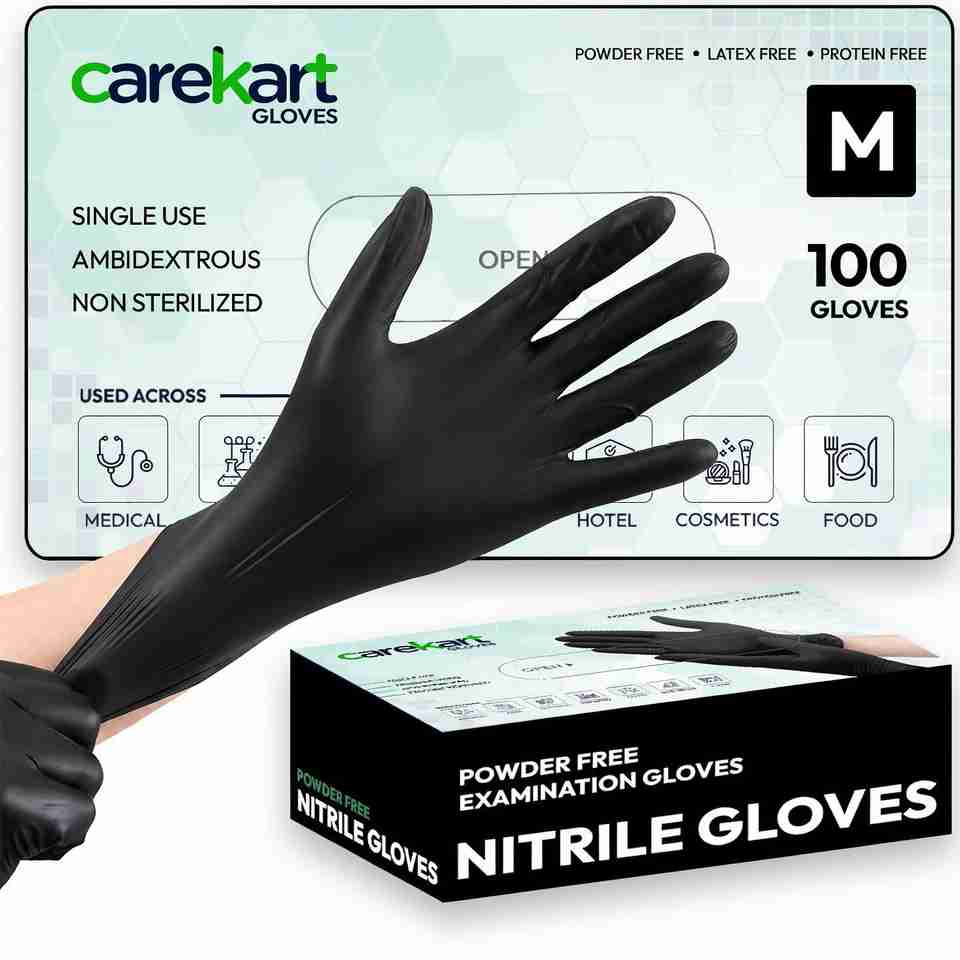 CAREKART Black Food Grade Nitrile Gloves - Image 6
