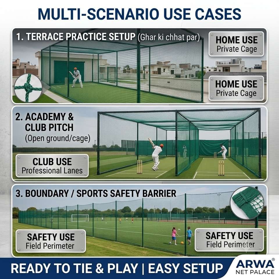 ArwaNetPalace Heavy Duty Cricket Practice Net 30x10 - Image 6