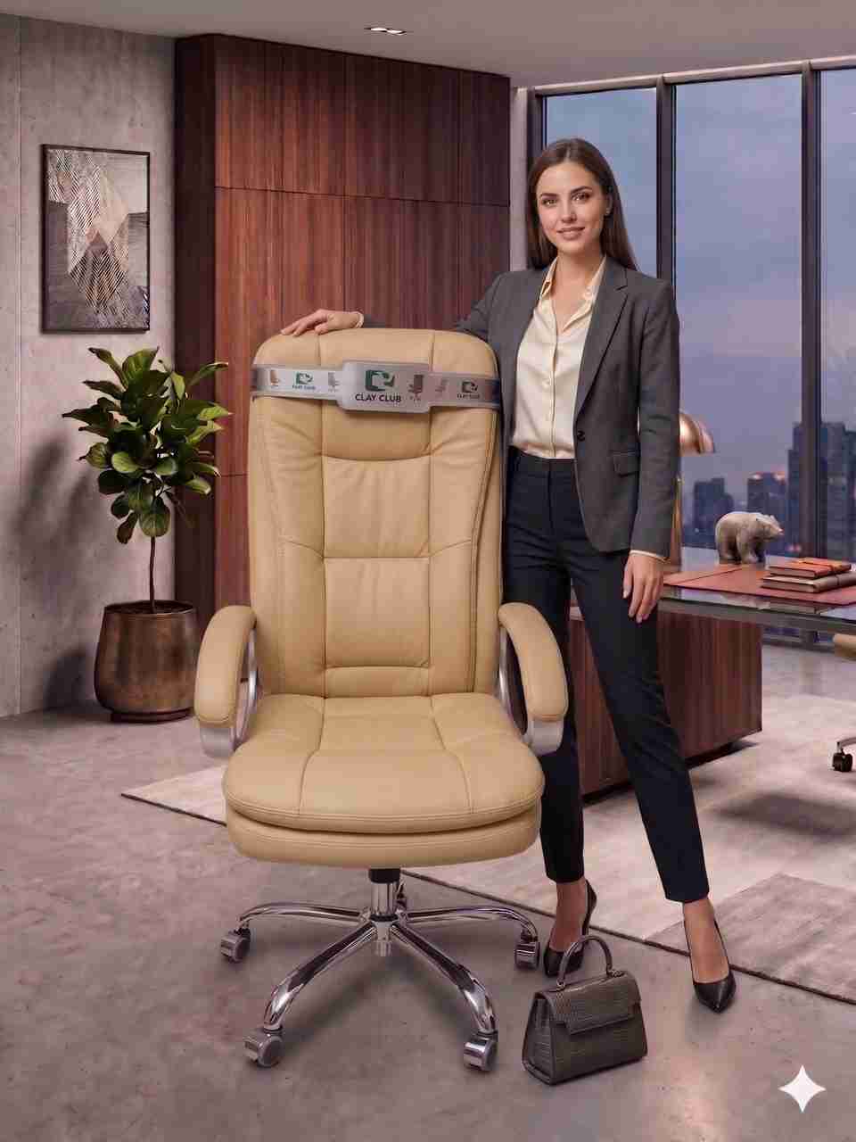 COZY CUB ffice Designer Chair PP Chrome Arms - Image 9