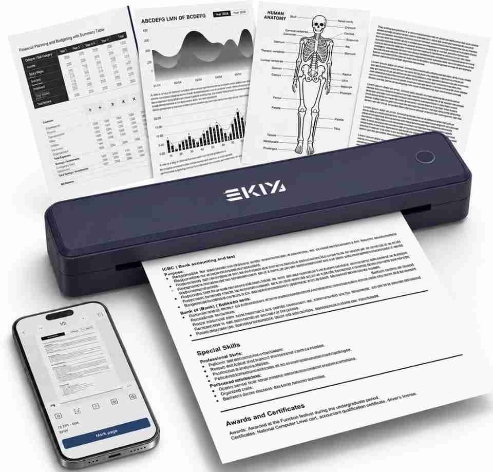 EKIY 2026 Mini Wireless A4 Inkless Thermal Printer - Image 6