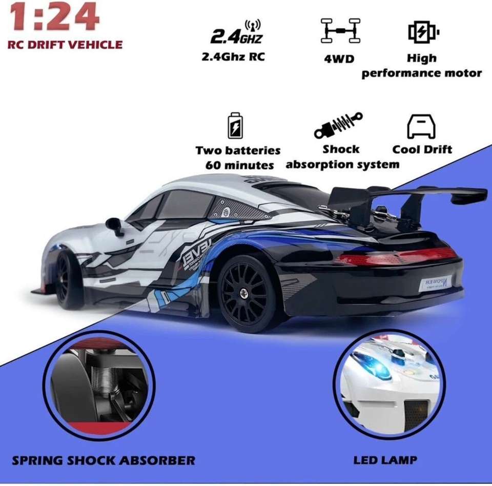ETYMOCA RC Drift 1:24 Scale 4WD 2.4GHz Remote Control Car - Image 9