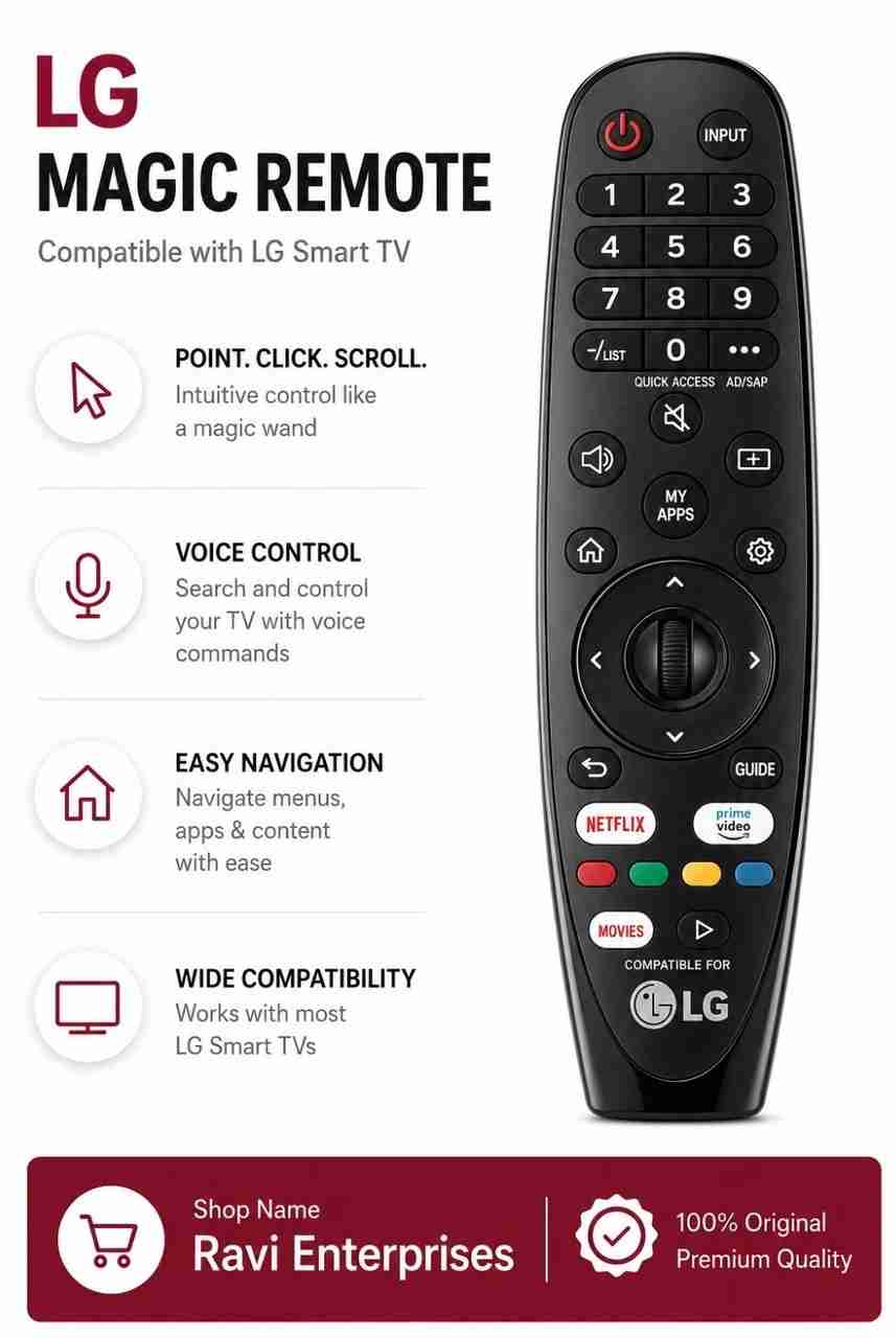 RM Magic Remote LG Controller Black - Image 5