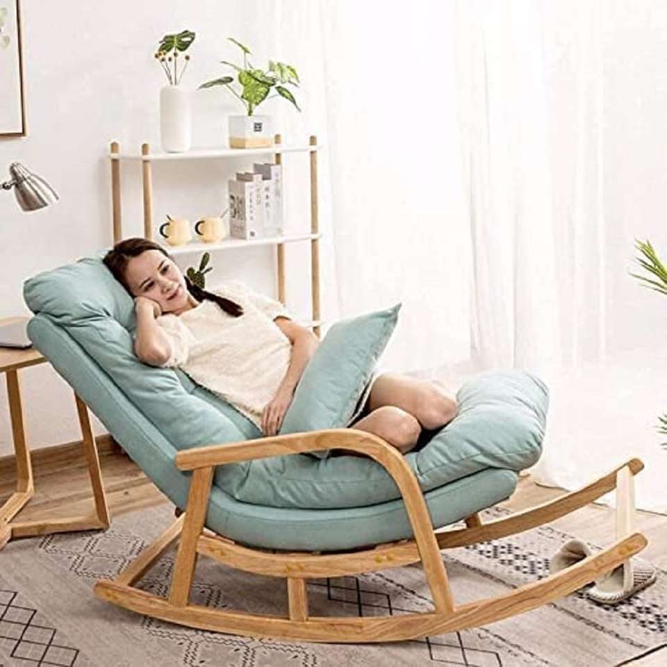 Artistic Wood Rocking Chair - Image 6