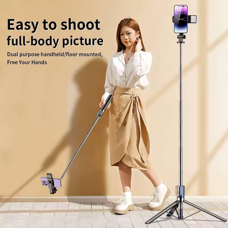 Hold 63" Selfie Stick Tripod with Fill Light - Image 8