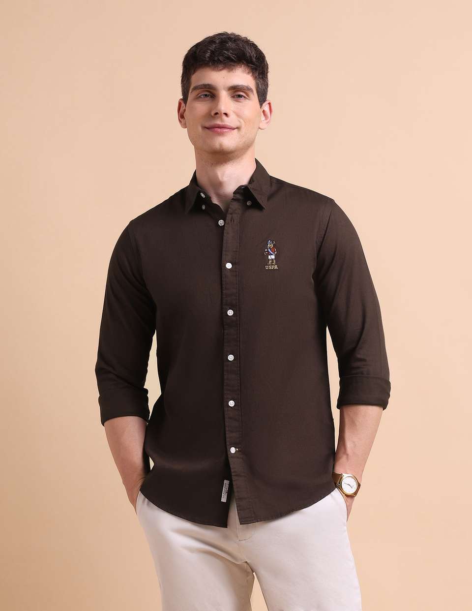 U.S. POLO ASSN. Men's Solid Button Down Shirt - Image 8