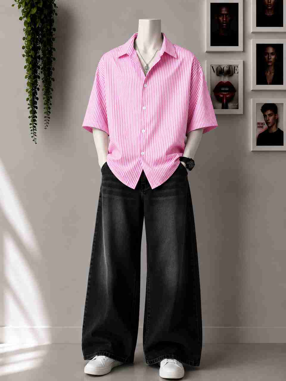 Asta Moda Men Pink Striped Casual Shirt - Image 5