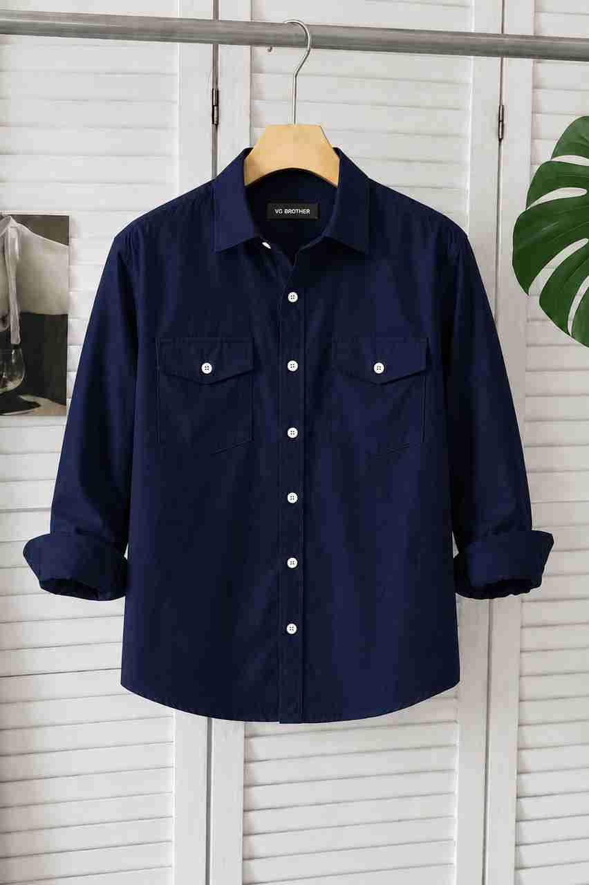 spela Men Regular Fit Solid Spread Collar Casual Shirt - Image 8