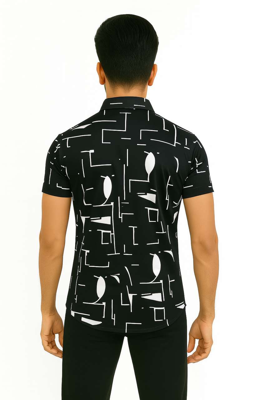 AVOLT Men Black Printed Casual Shirt - Image 9