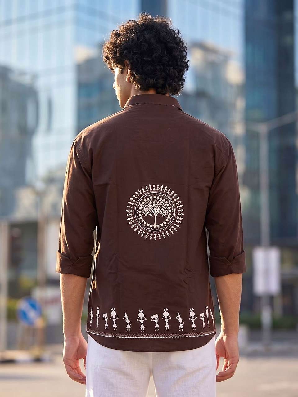 Shree Sai Balaji Men Brown Printed Casual Shirt - Image 8