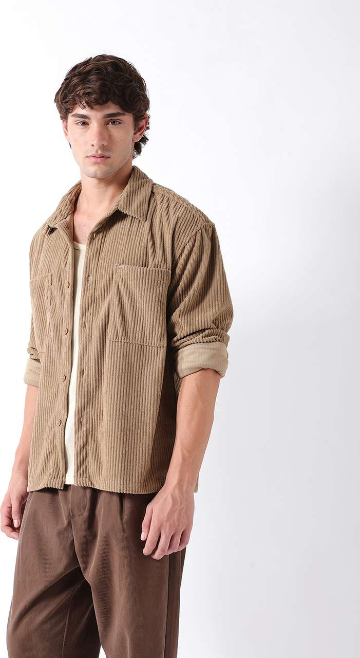 THE BEAR HOUSE Men Striped Casual Beige Shirt - Image 9