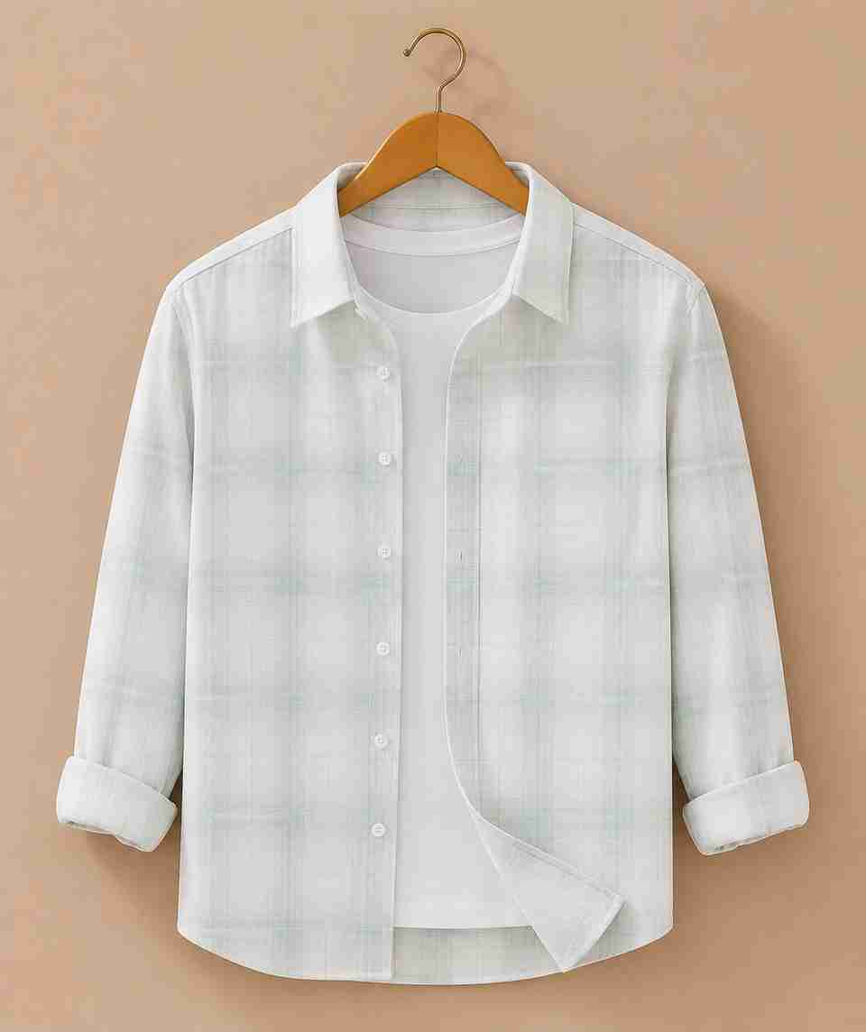 S-LINE Men Light Green Checkered Shirt - Image 6