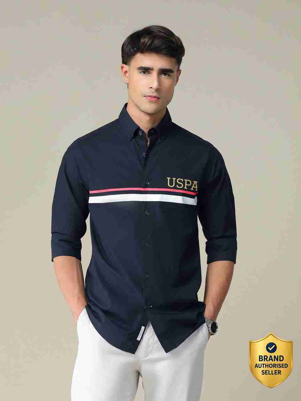 U.S. POLO ASSN. Men Slim Fit Striped Shirt - Image 9