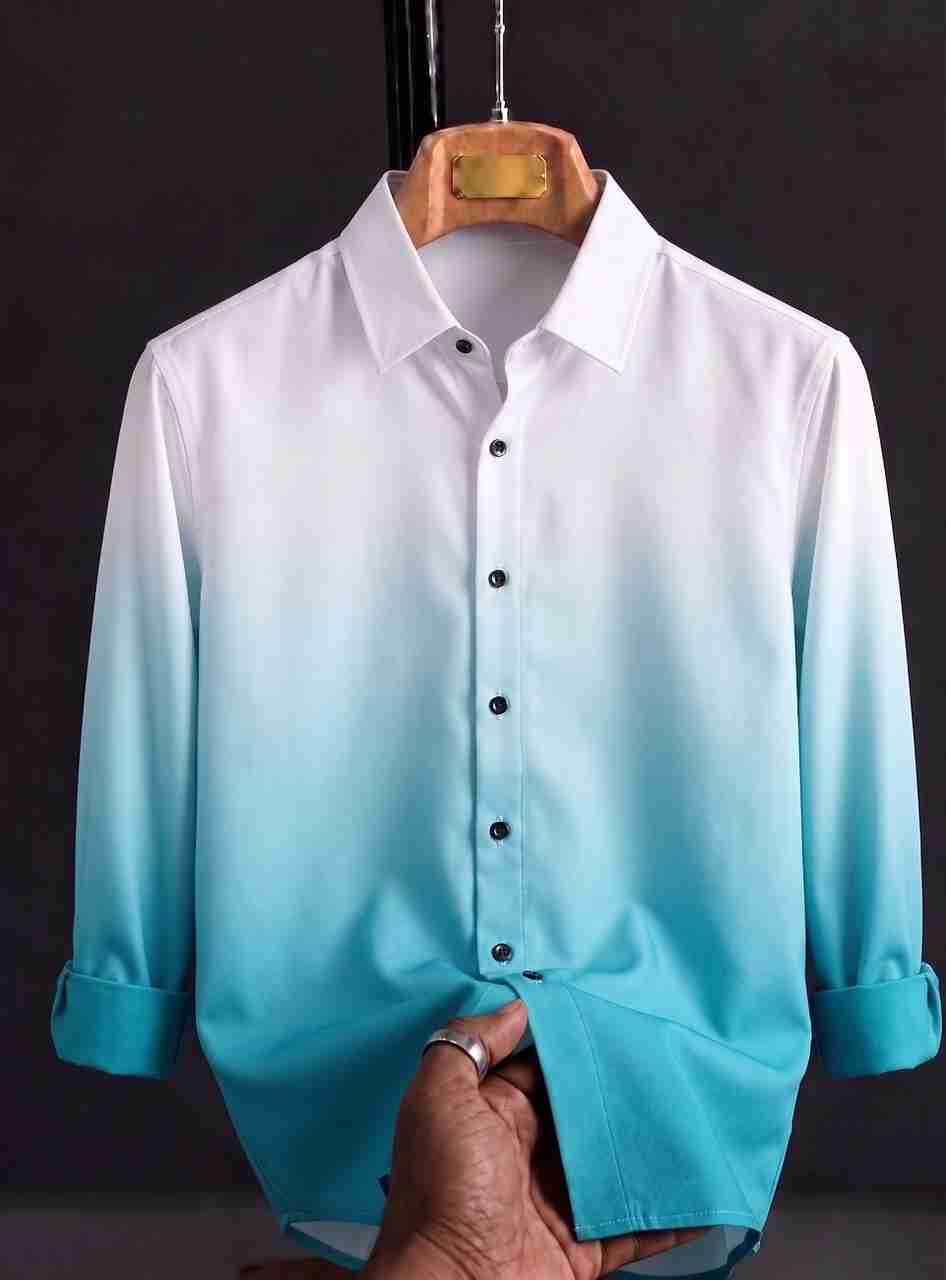 SEVENTEENSTITCH Men Regular Fit Dyed/Ombre Spread Collar Casual Shirt - Image 7