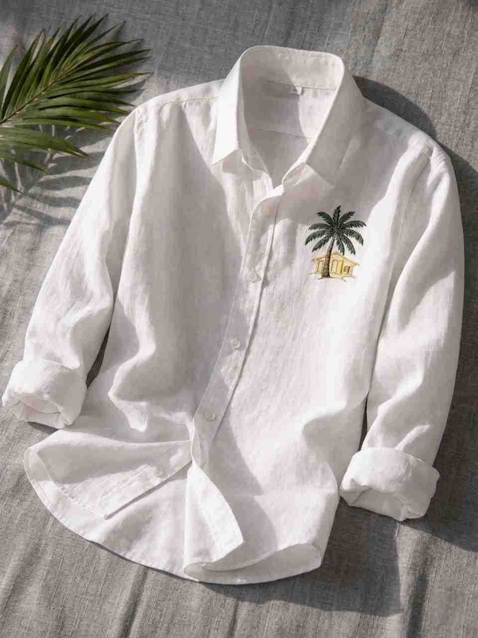 BE UNIQUE MENS Regular Fit Embroidered Casual Shirt - Image 5