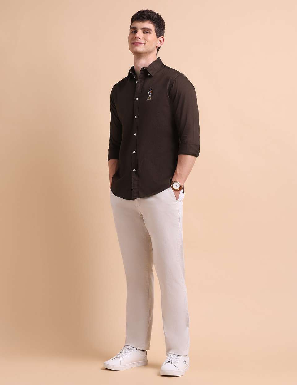 U.S. POLO ASSN. Men's Solid Button Down Shirt - Image 9