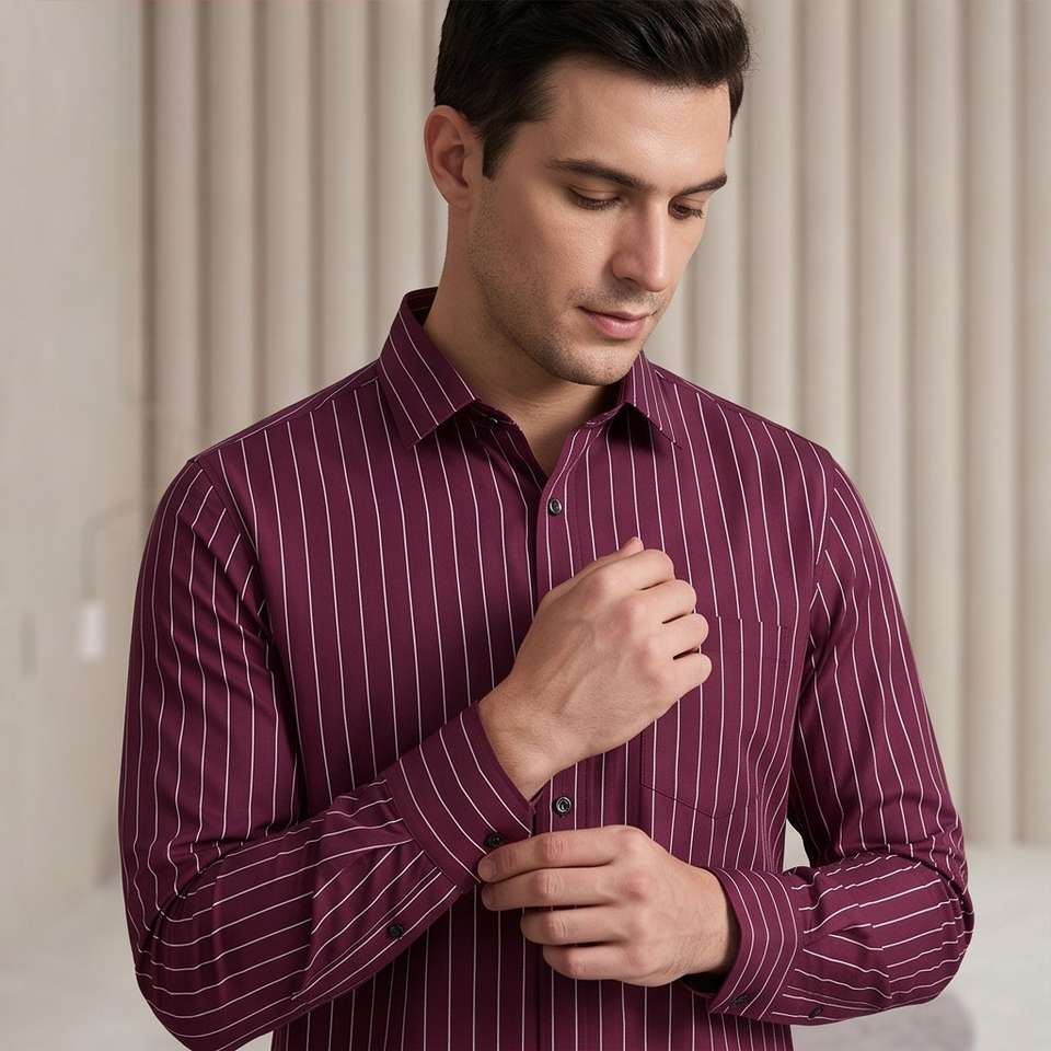 NISKO Men Regular Fit Striped Shirt - Image 7