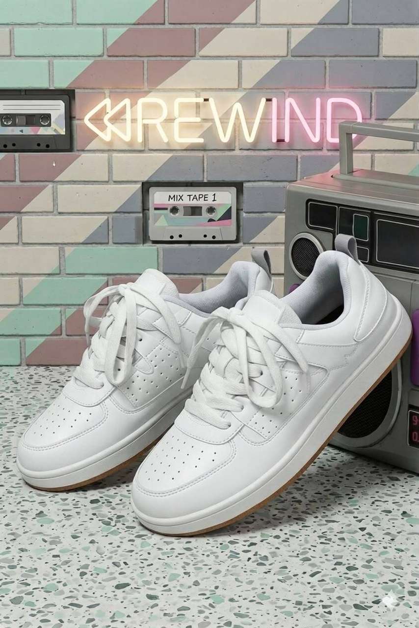 STEPHUB Men's White Sneakers Size 10 - Image 5